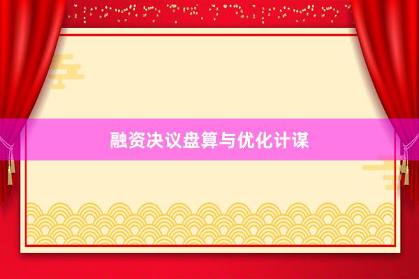融资决议盘算与优化计谋