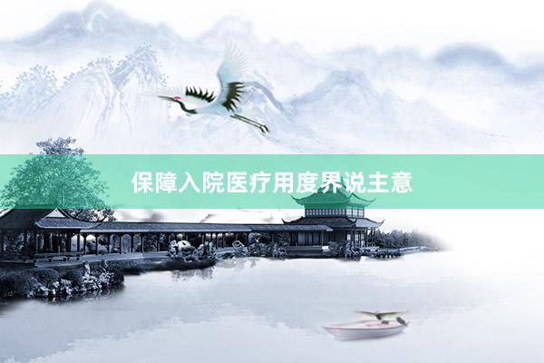 保障入院医疗用度界说主意
